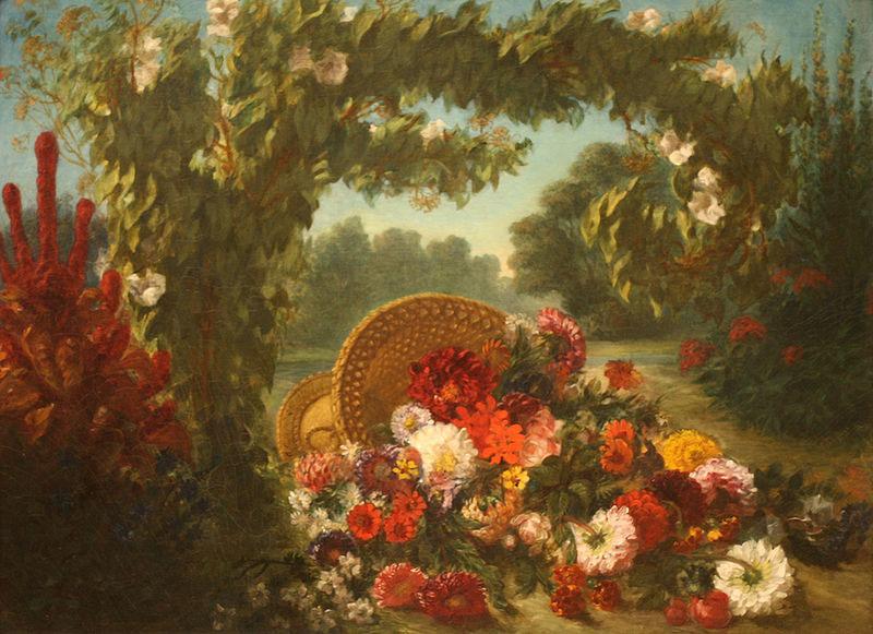 Eugene Delacroix Basket of Flowers France oil painting art